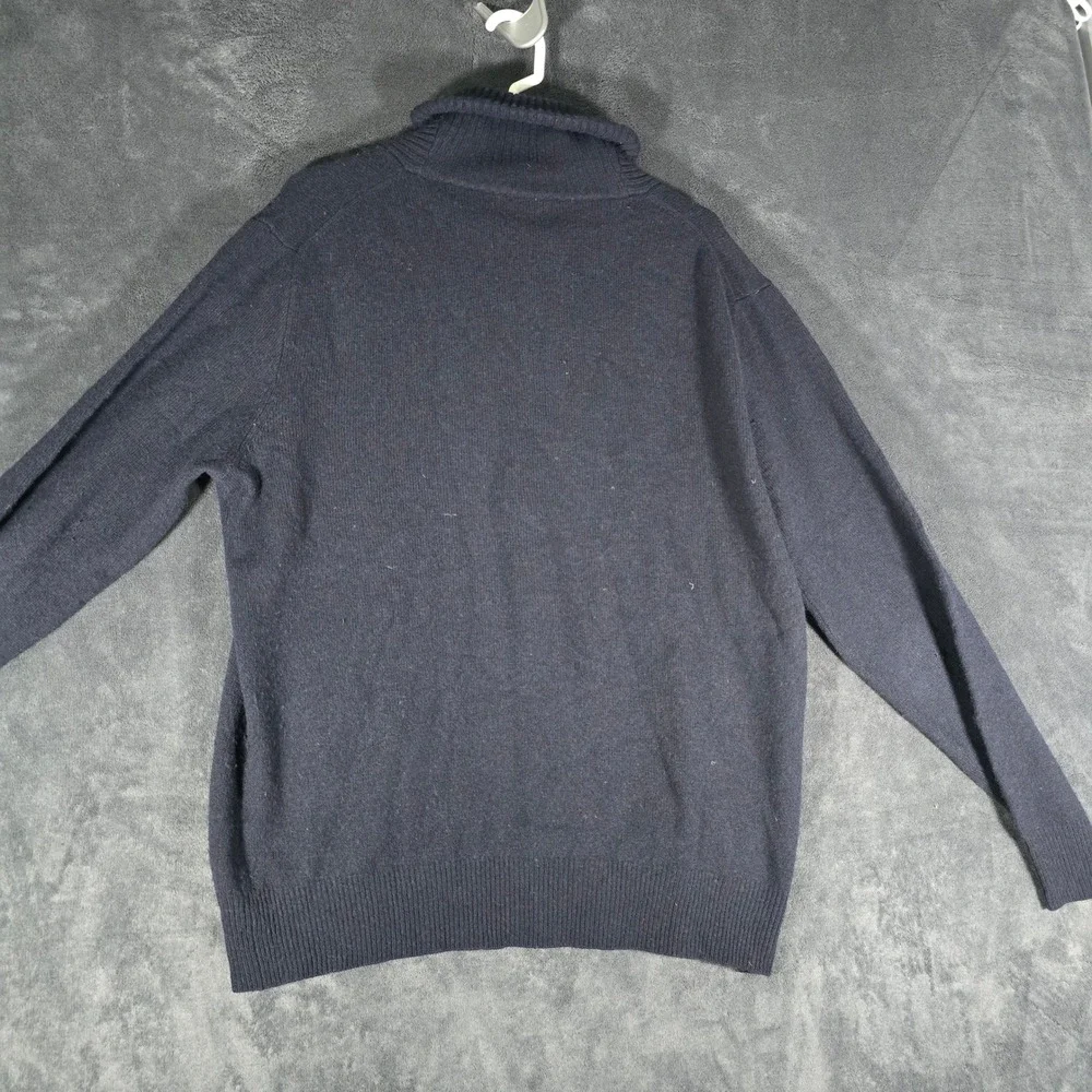 J. Crew Mens XL Sweater Shawl Collar Pullover Long‎ Sleeve Blue Knit